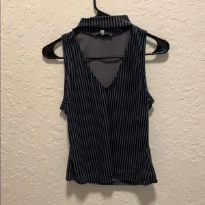 Berry velvet top with choker